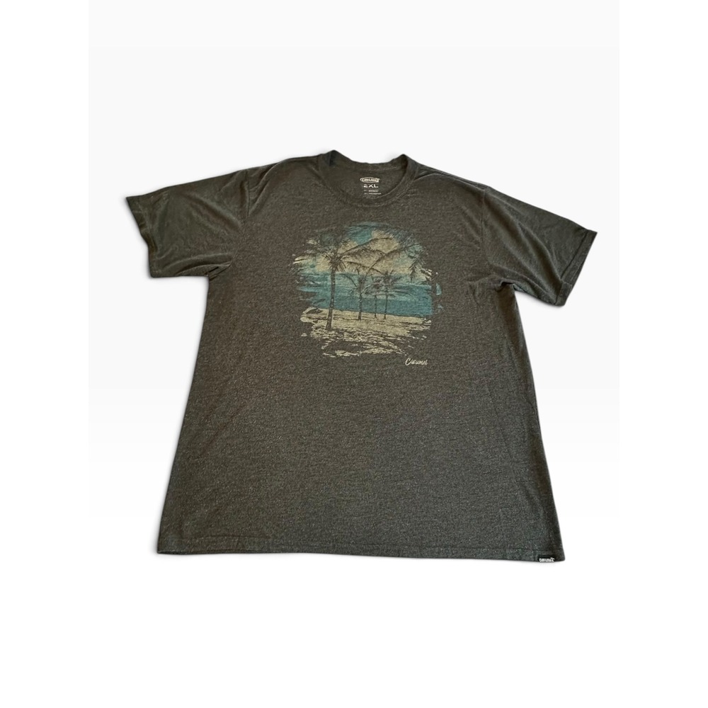 Cariloha Graphic T-Shirt Mens 2XL Charcoal Gray Bamboo Blend Cozumel